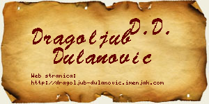 Dragoljub Dulanović vizit kartica